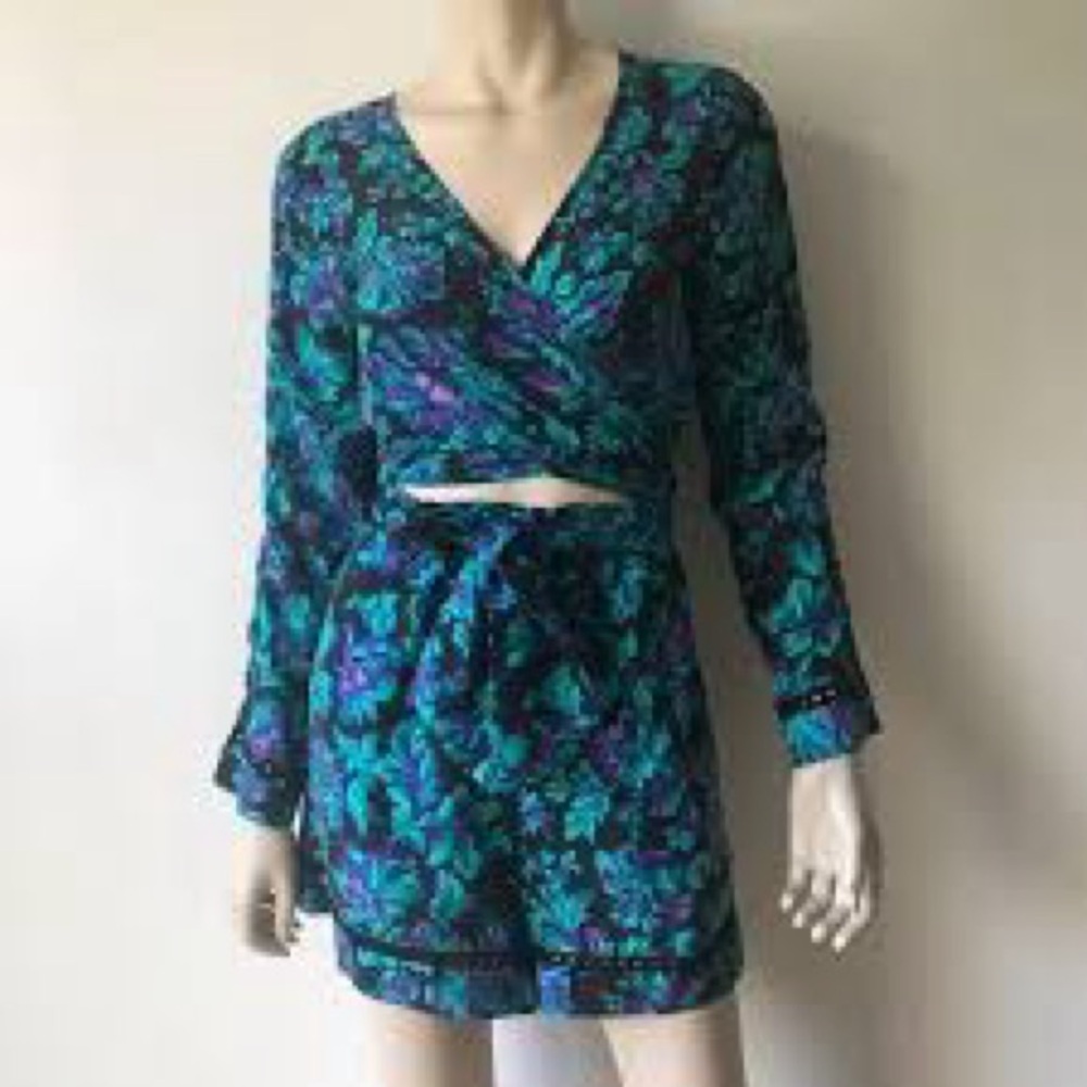 Zimmermann 100% silk Floral Romper 80’s Retro